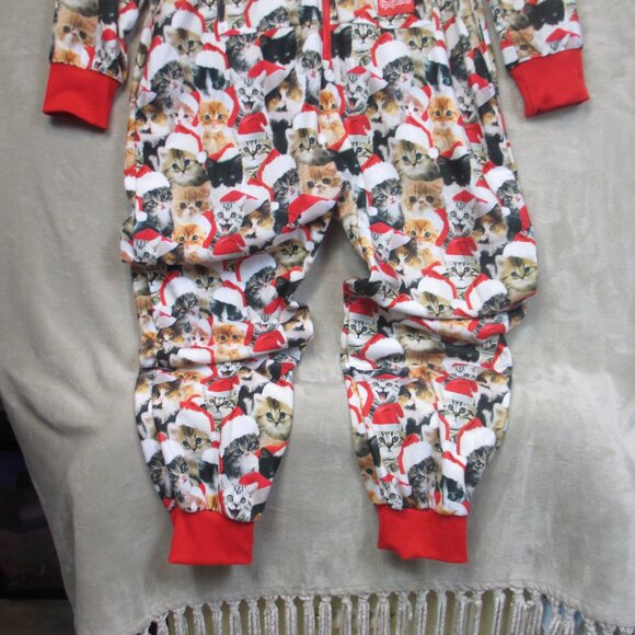Tipsy Elves One Pc Sweatshirt Jumper Loungewear Pajamas Christmas Cat Kitty L - Picture 5 of 11